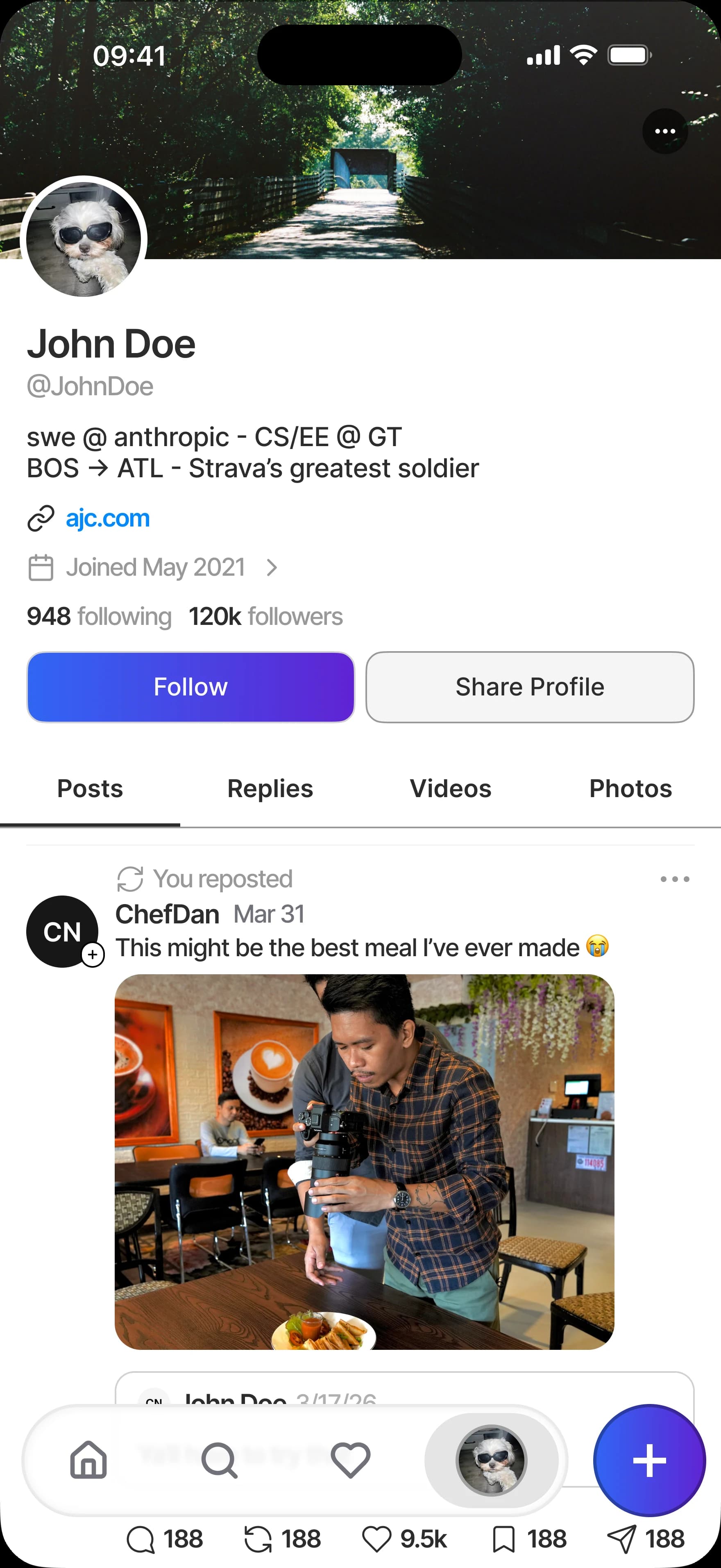 A Spark profile showing a verified badge and what the account covers